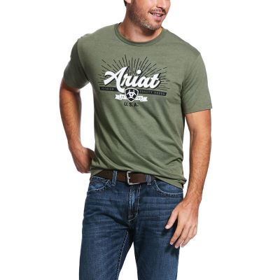 Ariat Western: Quality Camisetas Hombre - Verde Oscuro Oliva (ISMPH5712)